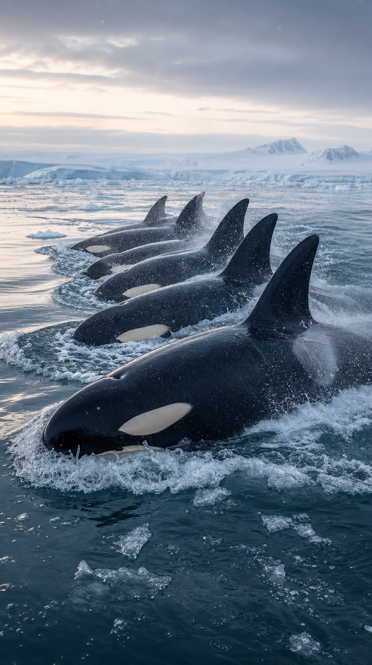 Why Orcas Make Waves Before They Hunt on Ice scene plate 7
