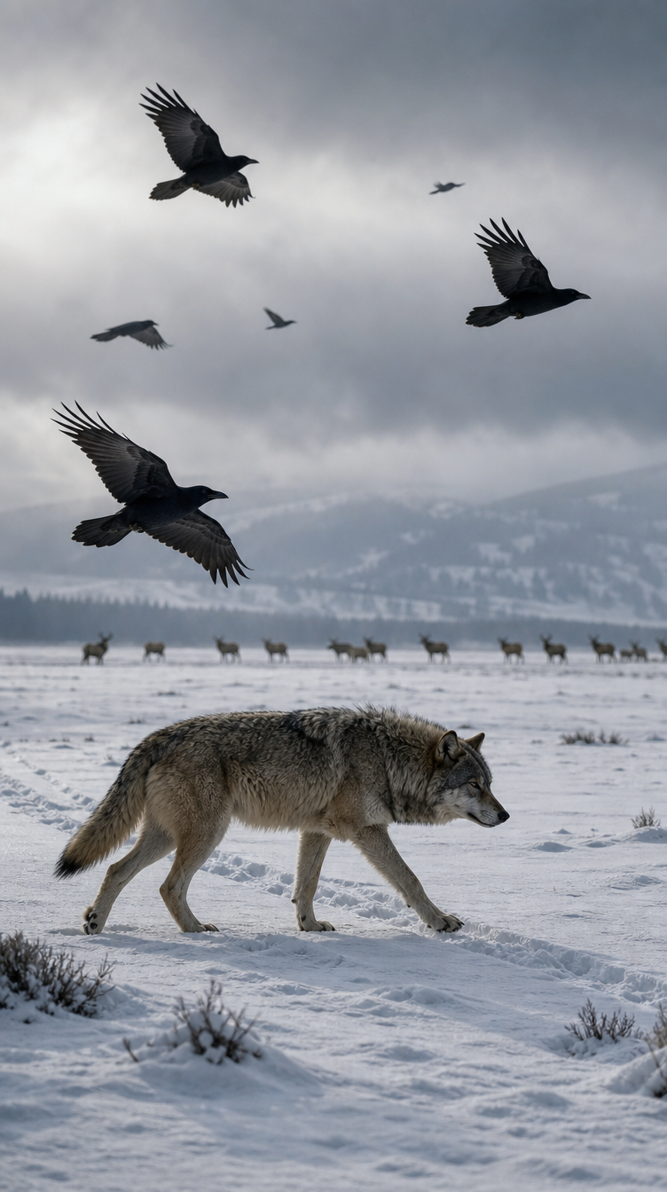 Why Ravens Follow Wolves Through Winter scene plate 4